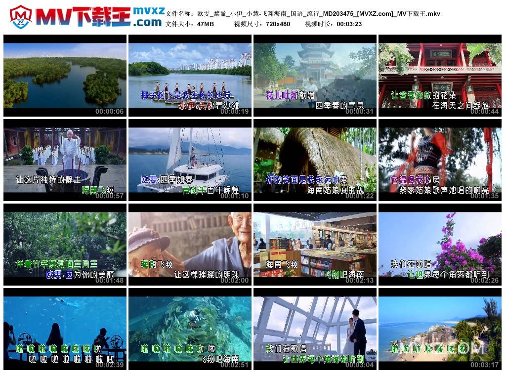 欧雯_黎盈_小伊_小慧-飞翔海南_国语_流行_MD203475